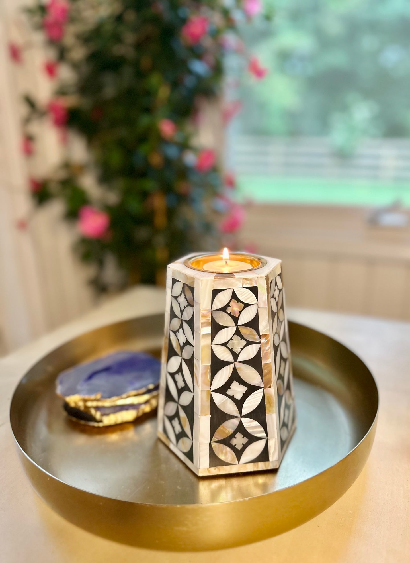 Mother of Pearl Tealight Holder