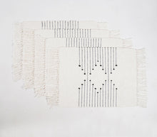 Load image into Gallery viewer, Black + White Handwoven Cotton Placemats (Set of 4)
