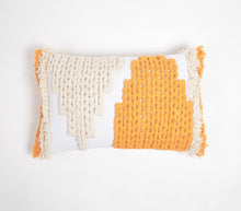 Load image into Gallery viewer, White, Cream + Orange Embroidered Pillow Cover
