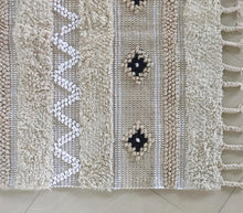 Load image into Gallery viewer, Textured Rug with Panels &amp; Braided Tassels

