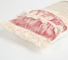 Load image into Gallery viewer, Red + Cream Striped Pillow Cover
