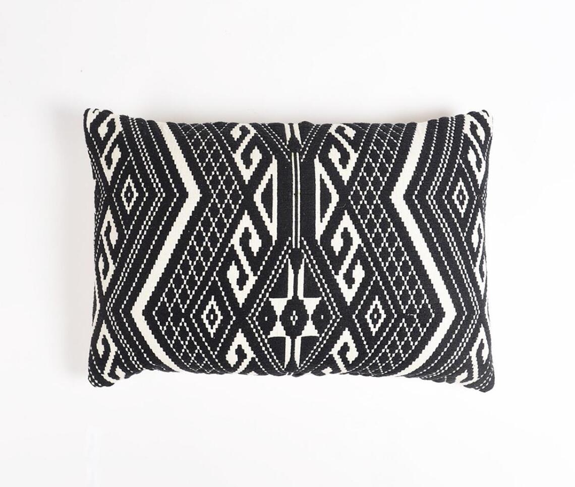 Black + Cream Geometric Pillow Cover