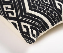 Load image into Gallery viewer, Black + Cream Geometric Pillow Cover
