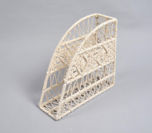 Load image into Gallery viewer, Macrame-Wrapped Iron Paper Organizer
