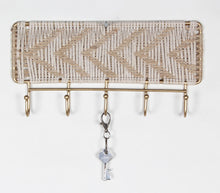Load image into Gallery viewer, Macrame + Gold Coat Hook Wall Hanging

