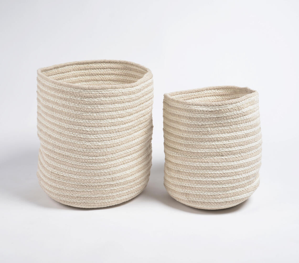 Braided Cotton Baskets (Set of 2)