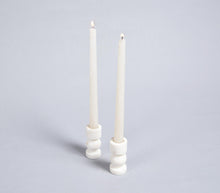 Load image into Gallery viewer, White Stone Candle Holders (Set of 2)
