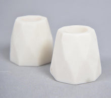 Load image into Gallery viewer, White Stone Faceted Candle Holders (Set of 2)
