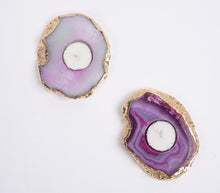 Load image into Gallery viewer, Purple Agate Tea Light Holders (Set of 2)
