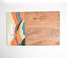 Load image into Gallery viewer, Enameled Abstract-Mountain Cheese + Cutting Board
