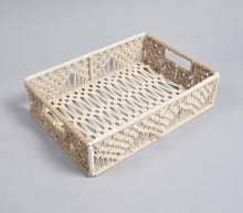 Load image into Gallery viewer, Jute + Cotton Macrame Tray
