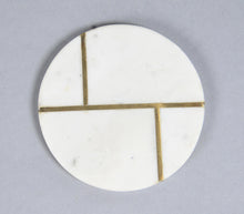 Load image into Gallery viewer, Geometric Marble + Brass Coasters (Set of 4)
