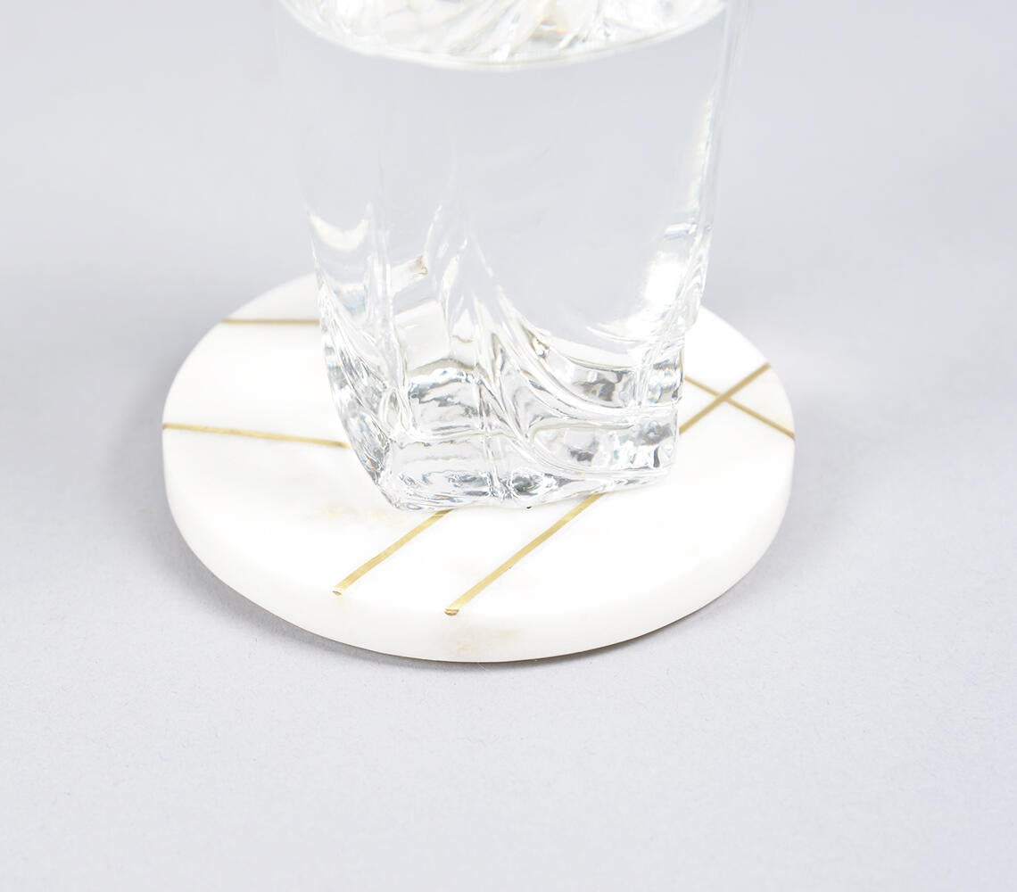 Marble + Brass Coasters (Set of 4)